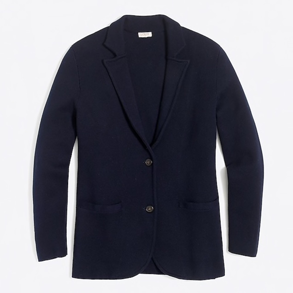 J Crew Navy Sweater Blazer.
